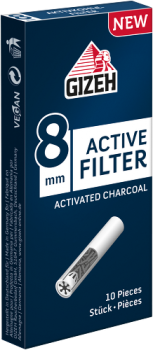 Gizeh Active Filter Aktiv-Kohle 8mm 10er Packung 25er T-Dsp.